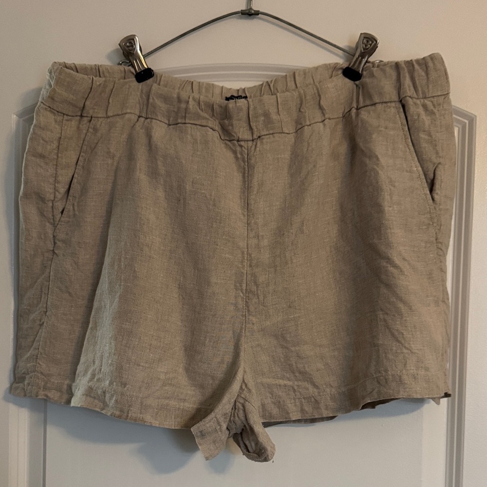 Light Beige JCREW Women's Linen Blend Shorts